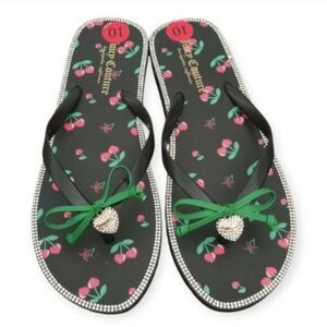 Juicy Couture Slurpy Cherry Flip-Flop Sandals Sz.10 NWOT.